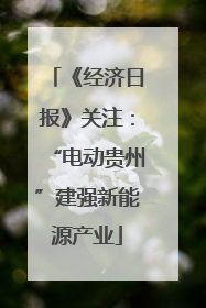 《经济日报》关注：“电动贵州”建强新能源产业