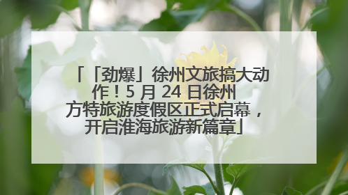 「劲爆」徐州文旅搞大动作！5 月 24 日徐州方特旅游度假区正式启幕，开启淮海旅游新篇章