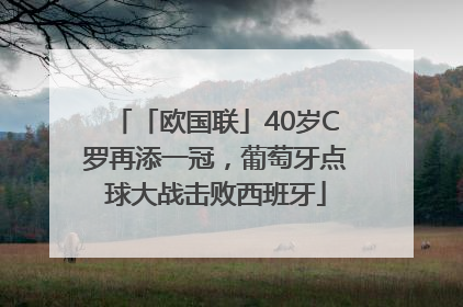 「欧国联」40岁C罗再添一冠，葡萄牙点球大战击败西班牙