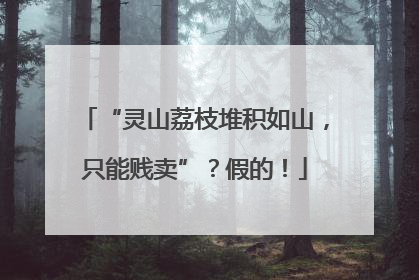 “灵山荔枝堆积如山，只能贱卖”？假的！