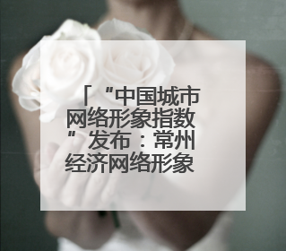“中国城市网络形象指数”发布：常州经济网络形象跻身全国第一方阵
