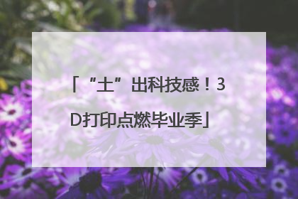 “土”出科技感！3D打印点燃毕业季