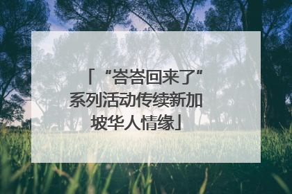 “峇峇回来了”系列活动传续新加坡华人情缘