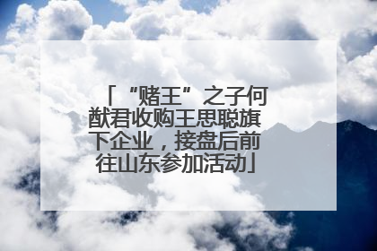 “赌王”之子何猷君收购王思聪旗下企业，接盘后前往山东参加活动
