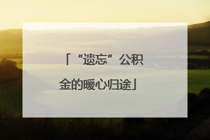“遗忘”公积金的暖心归途