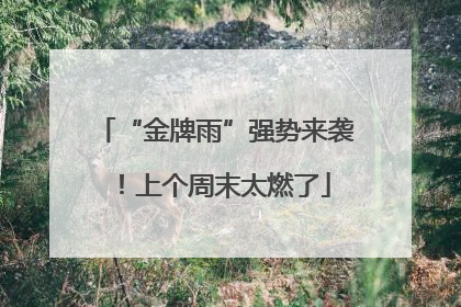 “金牌雨”强势来袭！上个周末太燃了