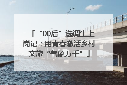 “00后”选调生上岗记：用青春激活乡村文旅“气象万千”