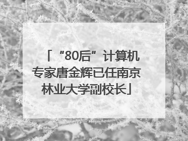 “80后”计算机专家唐金辉已任南京林业大学副校长