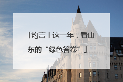 灼言丨这一年，看山东的“绿色答卷”