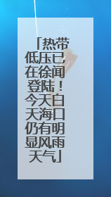 热带低压已在徐闻登陆！今天白天海口仍有明显风雨天气