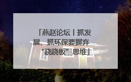 燕赵论坛丨抓发展、抓环保要摒弃“跷跷板”思维