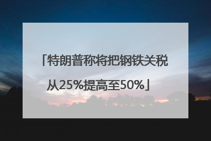 特朗普称将把钢铁关税从25%提高至50%