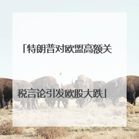 特朗普对欧盟高额关税言论引发欧股大跌