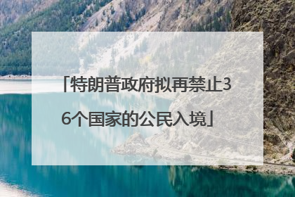 特朗普政府拟再禁止36个国家的公民入境