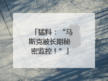 猛料：“马斯克被长期秘密监控！”