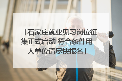 石家庄就业见习岗位征集正式启动 符合条件用人单位请尽快报名