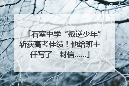 石室中学“叛逆少年”斩获高考佳绩！他给班主任写了一封信……