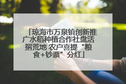 琼海市万泉镇创新推广水稻种植合作社盘活撂荒地 农户喜提“粮食+钞票”分红