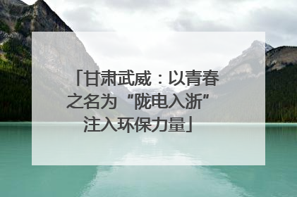甘肃武威：以青春之名为“陇电入浙”注入环保力量
