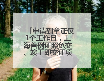 申请到拿证仅1个工作日，上海首例证照免交、竣工即交证项目落地
