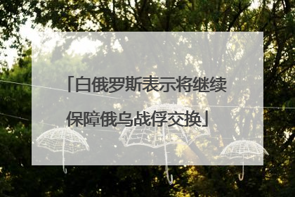 白俄罗斯表示将继续保障俄乌战俘交换