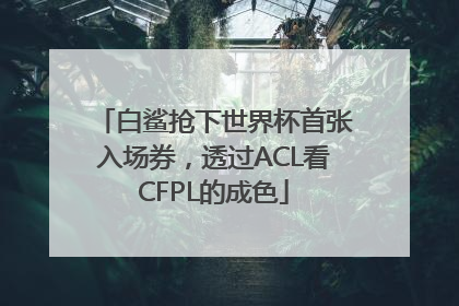 白鲨抢下世界杯首张入场券，透过ACL看CFPL的成色