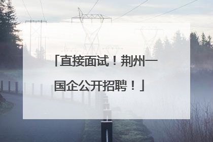 直接面试！荆州一国企公开招聘！
