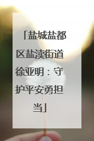 盐城盐都区盐渎街道徐亚明：守护平安勇担当