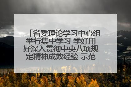 省委理论学习中心组举行集中学习 学好用好深入贯彻中央八项规定精神成效经验 示范带头持续推动全省学习教育走深走实