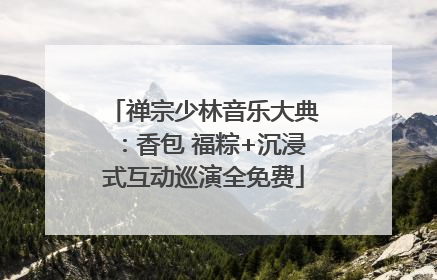禅宗少林音乐大典：香包 福粽+沉浸式互动巡演全免费