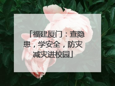 福建厦门：查隐患，学安全，防灾减灾进校园