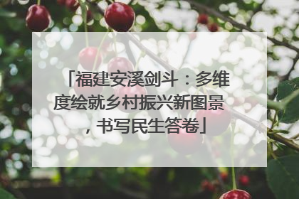 福建安溪剑斗：多维度绘就乡村振兴新图景，书写民生答卷