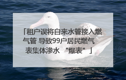 租户误将自来水管接入燃气管 导致99户居民燃气表集体渗水 “爆表”