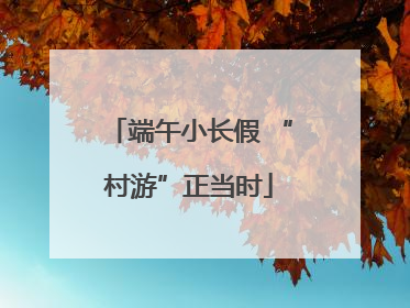 端午小长假 “村游”正当时