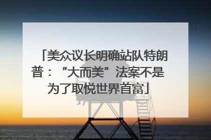 美众议长明确站队特朗普：“大而美”法案不是为了取悦世界首富