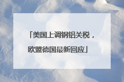 美国上调钢铝关税，欧盟德国最新回应