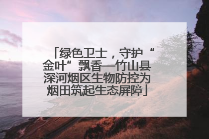 绿色卫士，守护“金叶”飘香—竹山县深河烟区生物防控为烟田筑起生态屏障