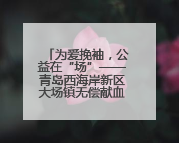 为爱挽袖，公益在“场”——青岛西海岸新区大场镇无偿献血活动温暖收官