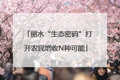 丽水“生态密码”打开农民增收N种可能