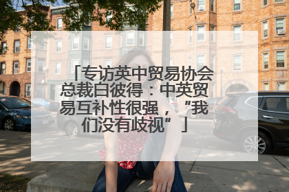 专访英中贸易协会总裁白彼得：中英贸易互补性很强，“我们没有歧视”