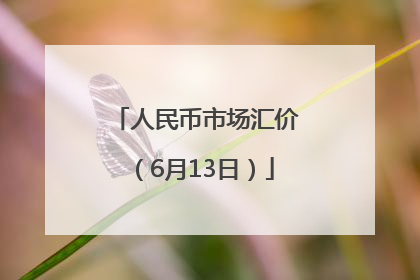 人民币市场汇价（6月13日）