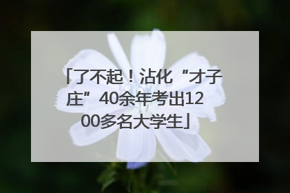 了不起！沾化“才子庄”40余年考出1200多名大学生