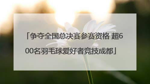 争夺全国总决赛参赛资格 超600名羽毛球爱好者竞技成都