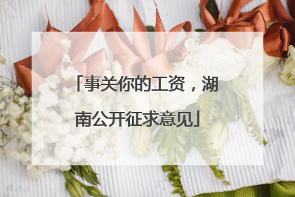 事关你的工资，湖南公开征求意见