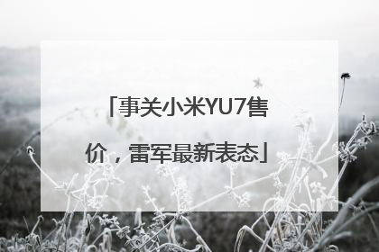 事关小米YU7售价，雷军最新表态