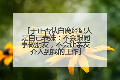 于正否认白鹿经纪人是自己表妹：不会跟同事做朋友，不会让亲友介入到我的工作