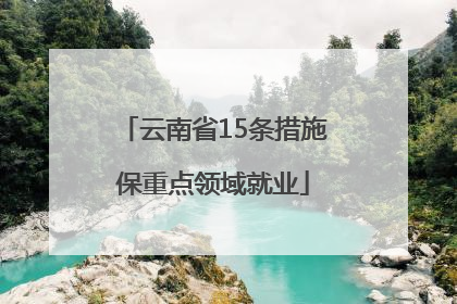 云南省15条措施保重点领域就业