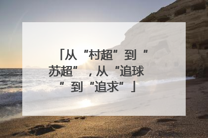 从“村超”到“苏超”，从“追球”到“追求”