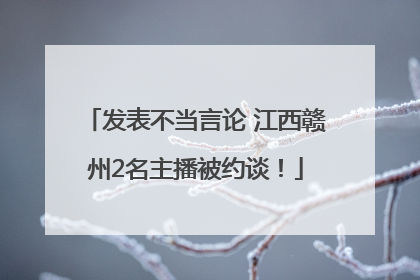 发表不当言论 江西赣州2名主播被约谈！