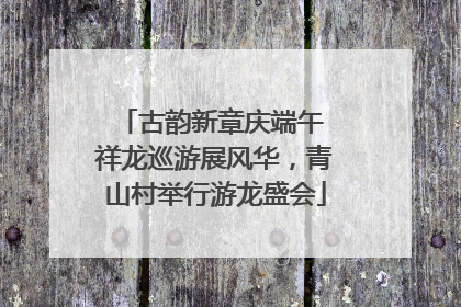 古韵新章庆端午 祥龙巡游展风华，青山村举行游龙盛会